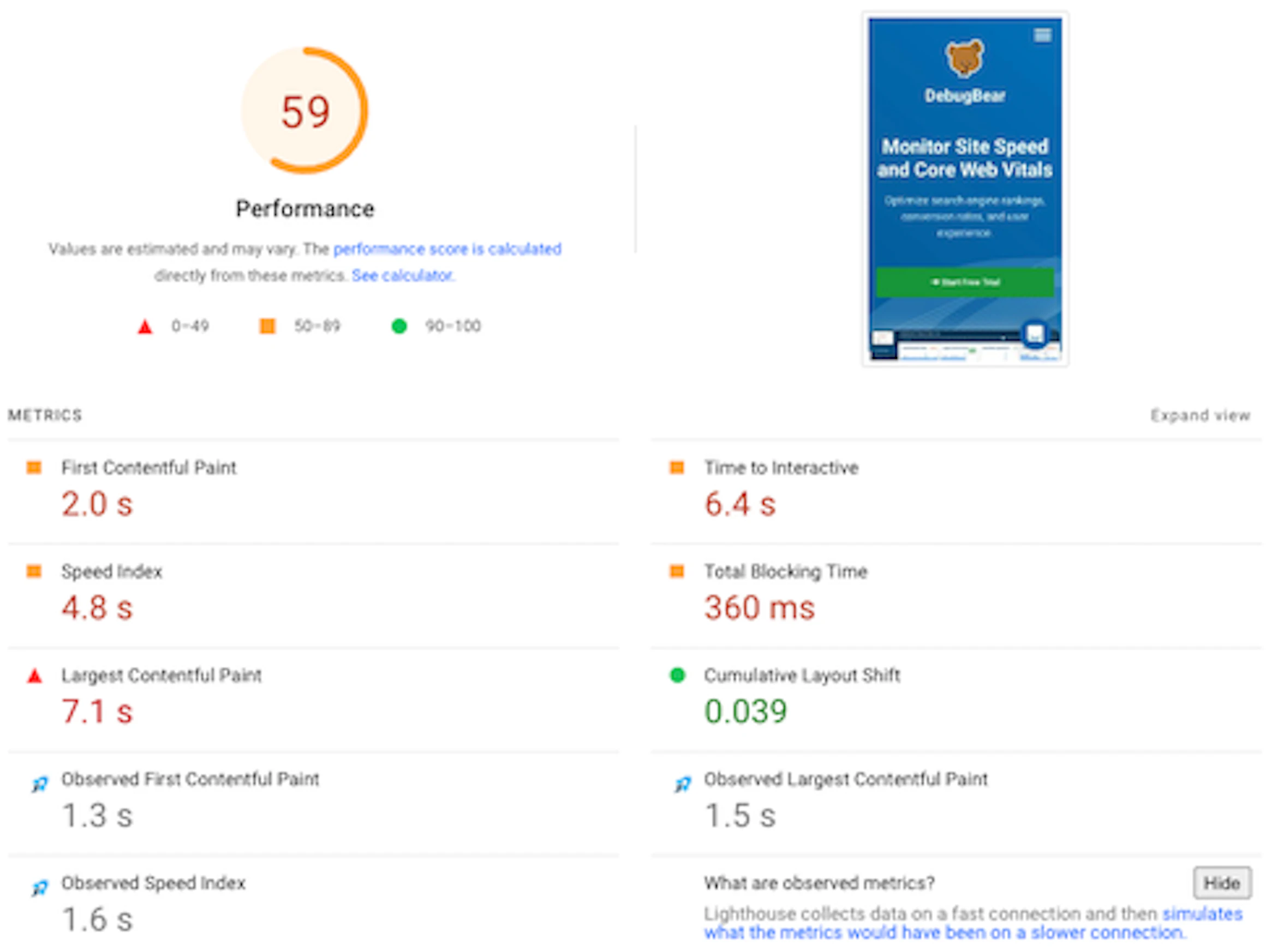 Site Speed Chrome Extension | DebugBear